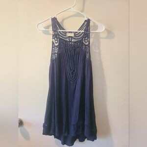 Altar'd State Navy Blue Lace Tunic